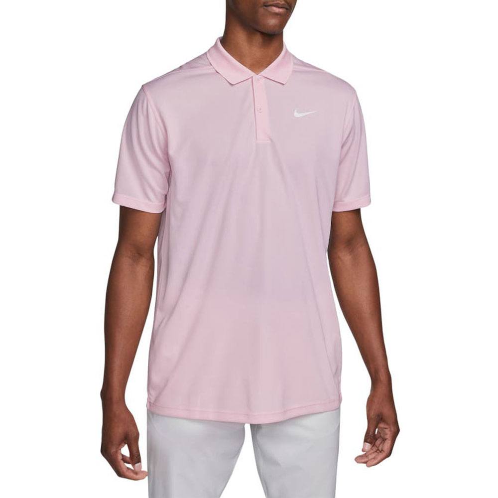 nike pink and white golf shirt