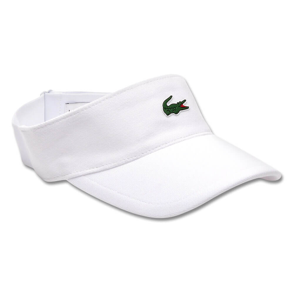 Lacoste Sport Pique and Fleece Tennis Golf Visor White - 23 Unisex