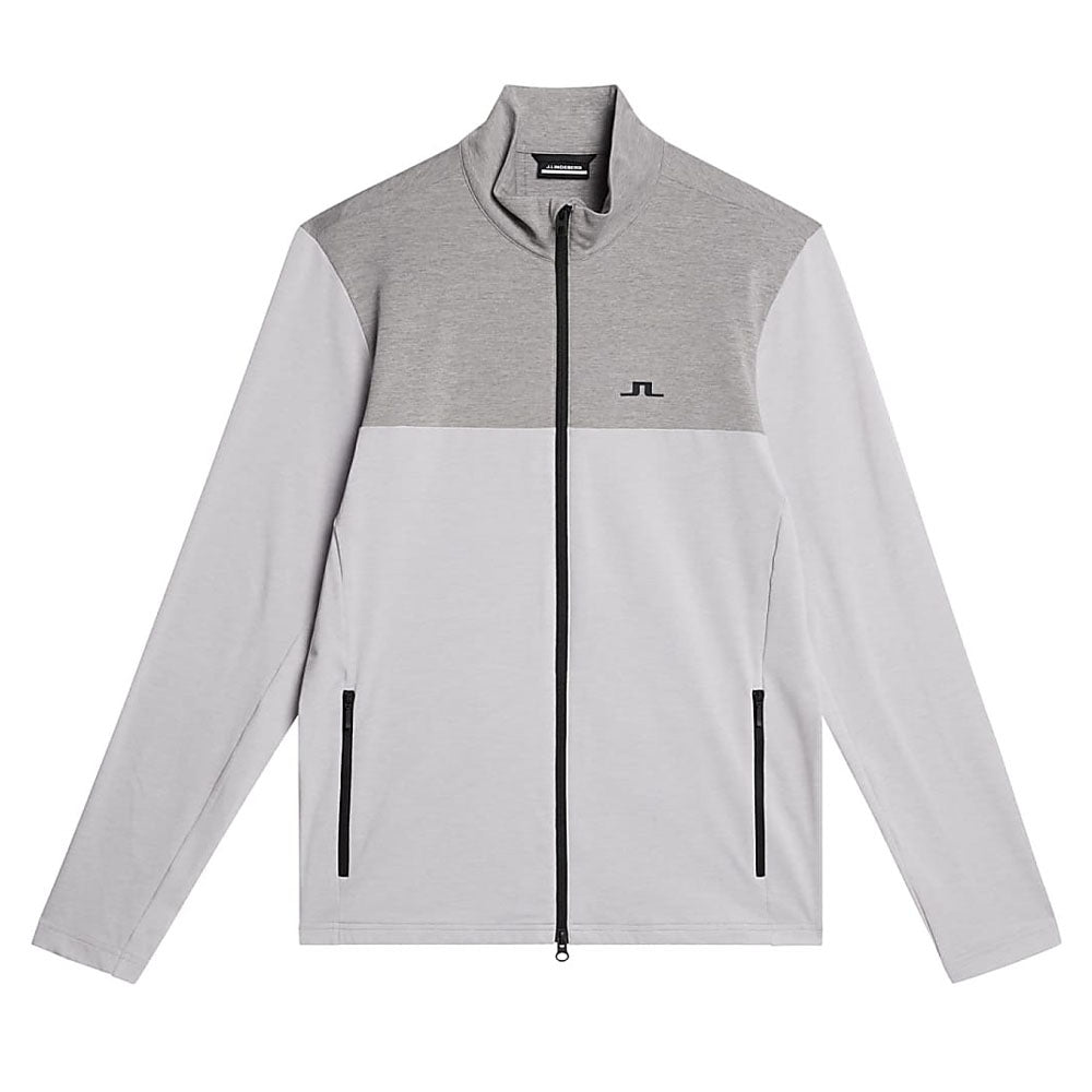 J.Lindeberg Banks Mid Layer Golf Jacket Light Gray Melange - FW23
