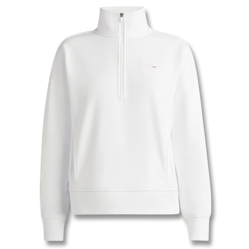 Gfore I Hate French Terry Quarter Zip Golf Pullover Snow - SP24