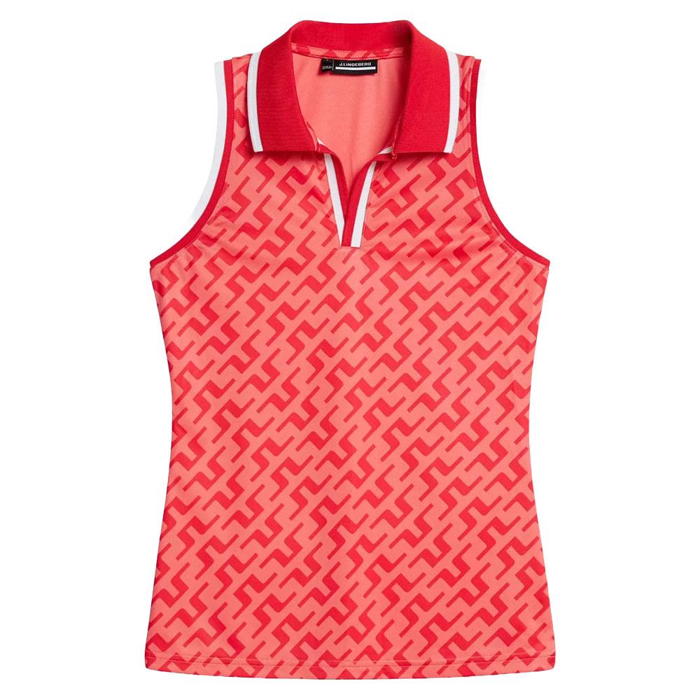 J.Lindeberg Sadie Sleeveless Golf Polo Bias Bridge Bittersweet
