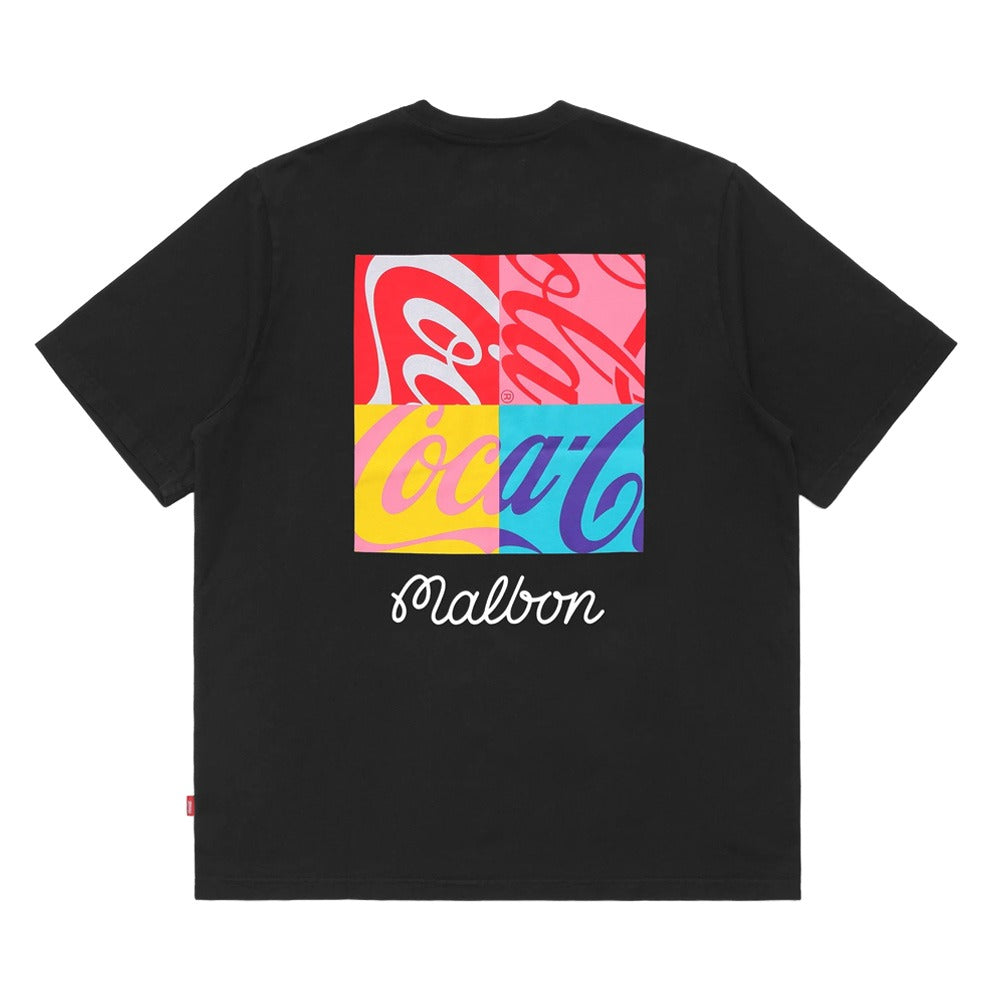 Malbon x Coca Cola Spencerian Block Golf T-Shirt Black - 24