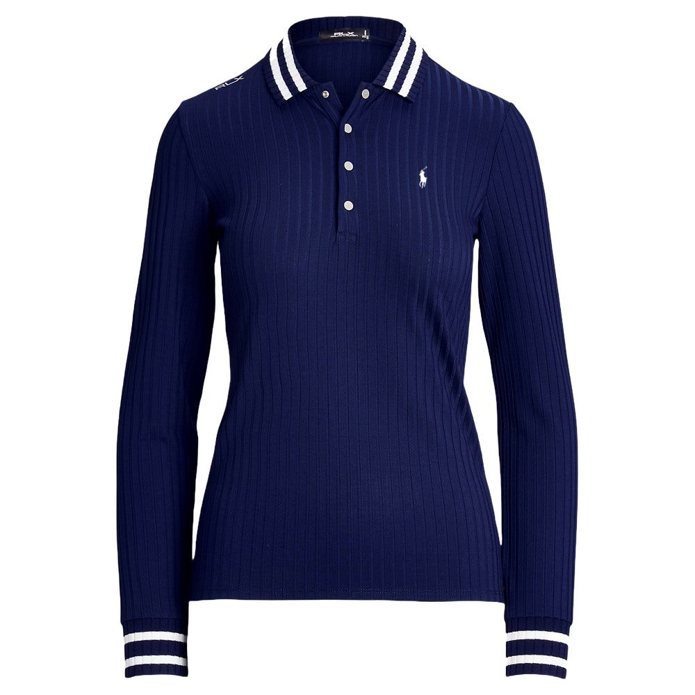 Ralph Lauren Drop Needle Rib Knit Golf Polo Refined Navy - FW24