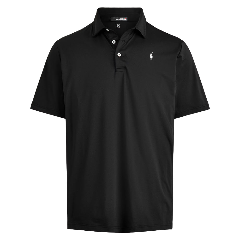 Ralph Lauren Lightweight Airflow Jersey Solid Golf Polo Black