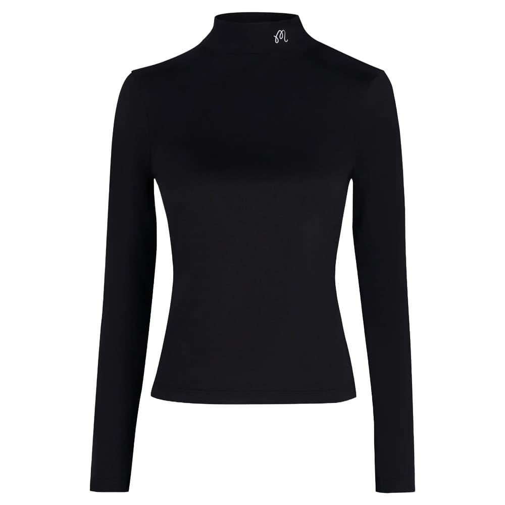 Malbon Rally Longsleeve Golf Mockneck Black - FW24 Women – Golfio