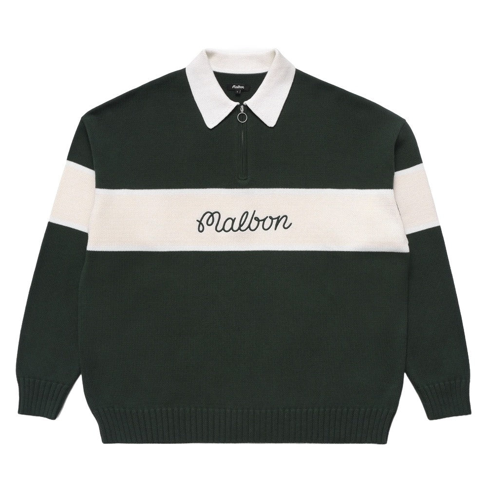 Malbon Bennet Knit Polo Golf Sweater Forest - FW24 Men – Golfio