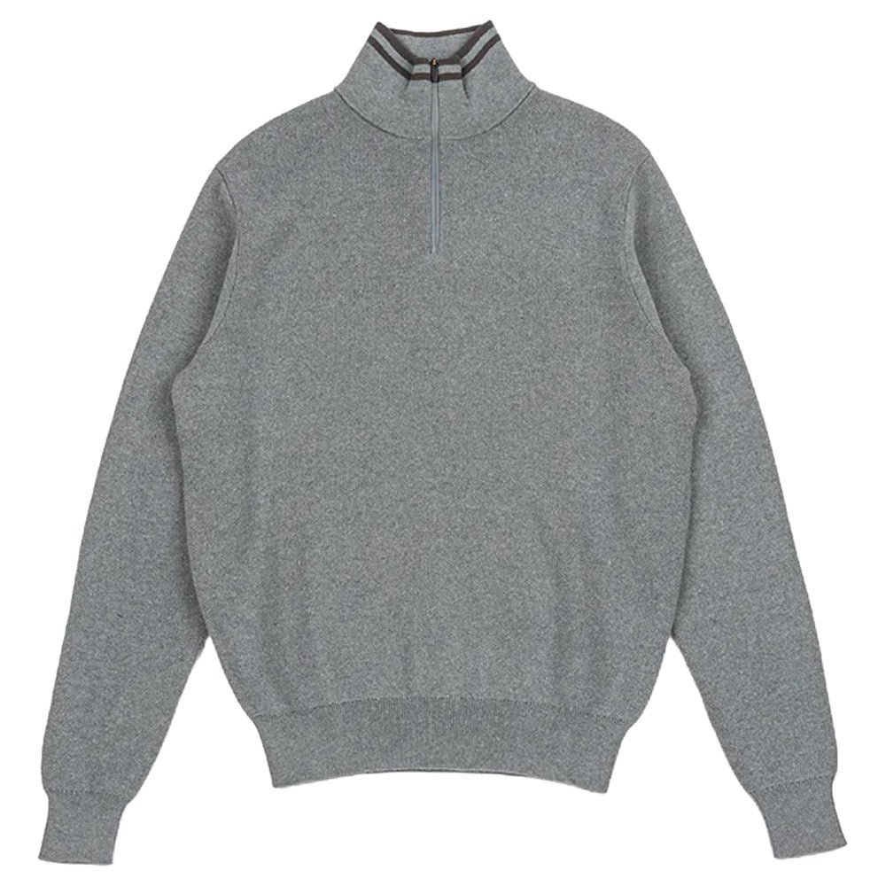 Malbon Evergreen Sorrel Knit 1/4 Zip Golf Pullover Charcoal