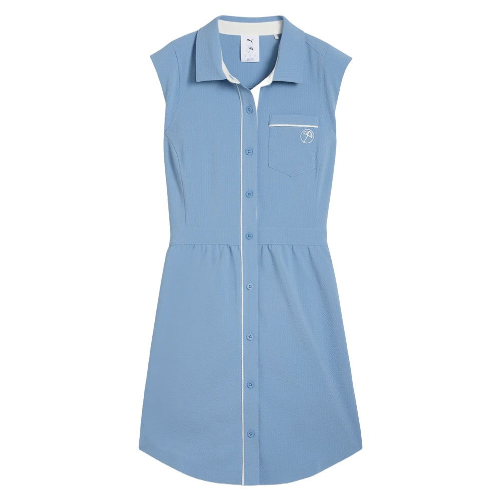 PUMA AP Seersucker Golf Dress Zen Blue - SS25 Women PUMA AP Seersucker Golf Dress Zen Blue - SS25 Women