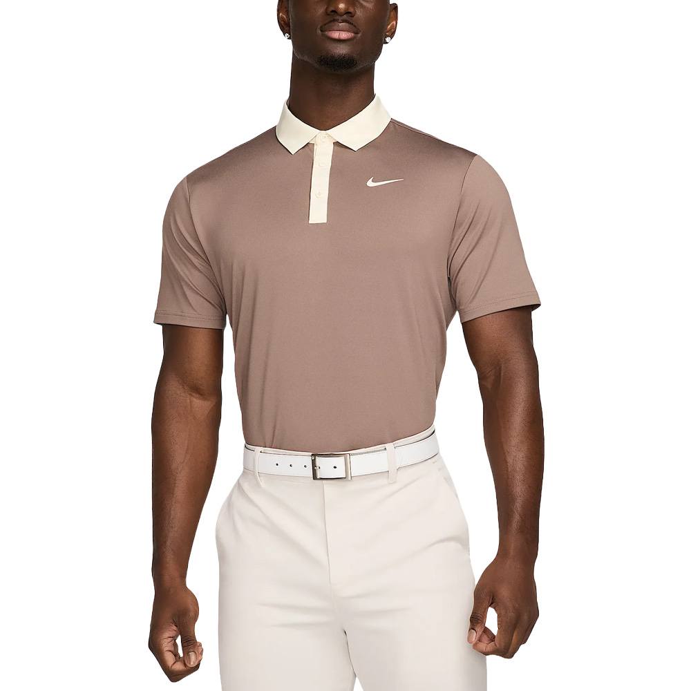 Nike Dri-FIT Tour Contrast Golf Polo Mink Brown/Pale Ivory/Pale