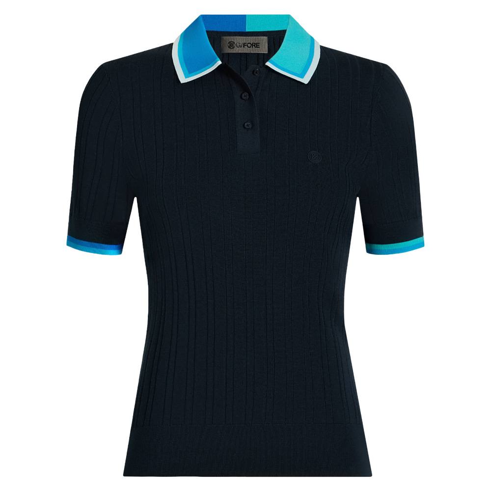Gfore Ribbed Cotton Blend Sweater Golf Polo Twilight/Lisbon - SP25