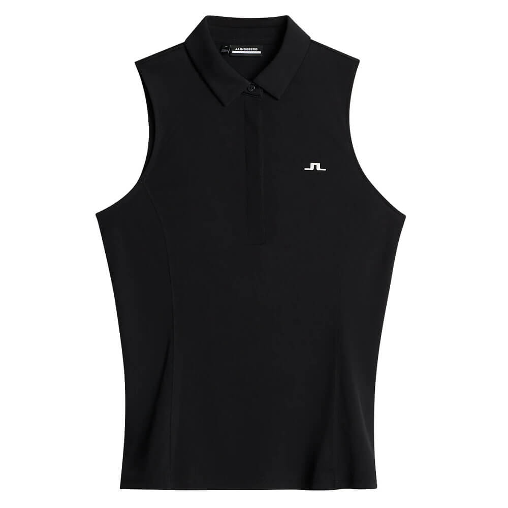 J.Lindeberg Dena Sleeveless Golf Polo Black - SS25 Women – Golfio