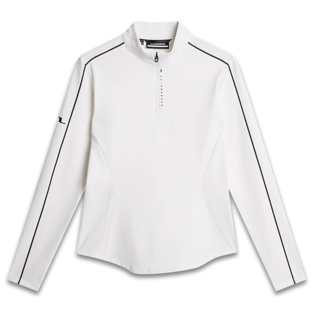 J.Lindeberg Adiola Quarter Zip Mid Layer Golf Pullover White