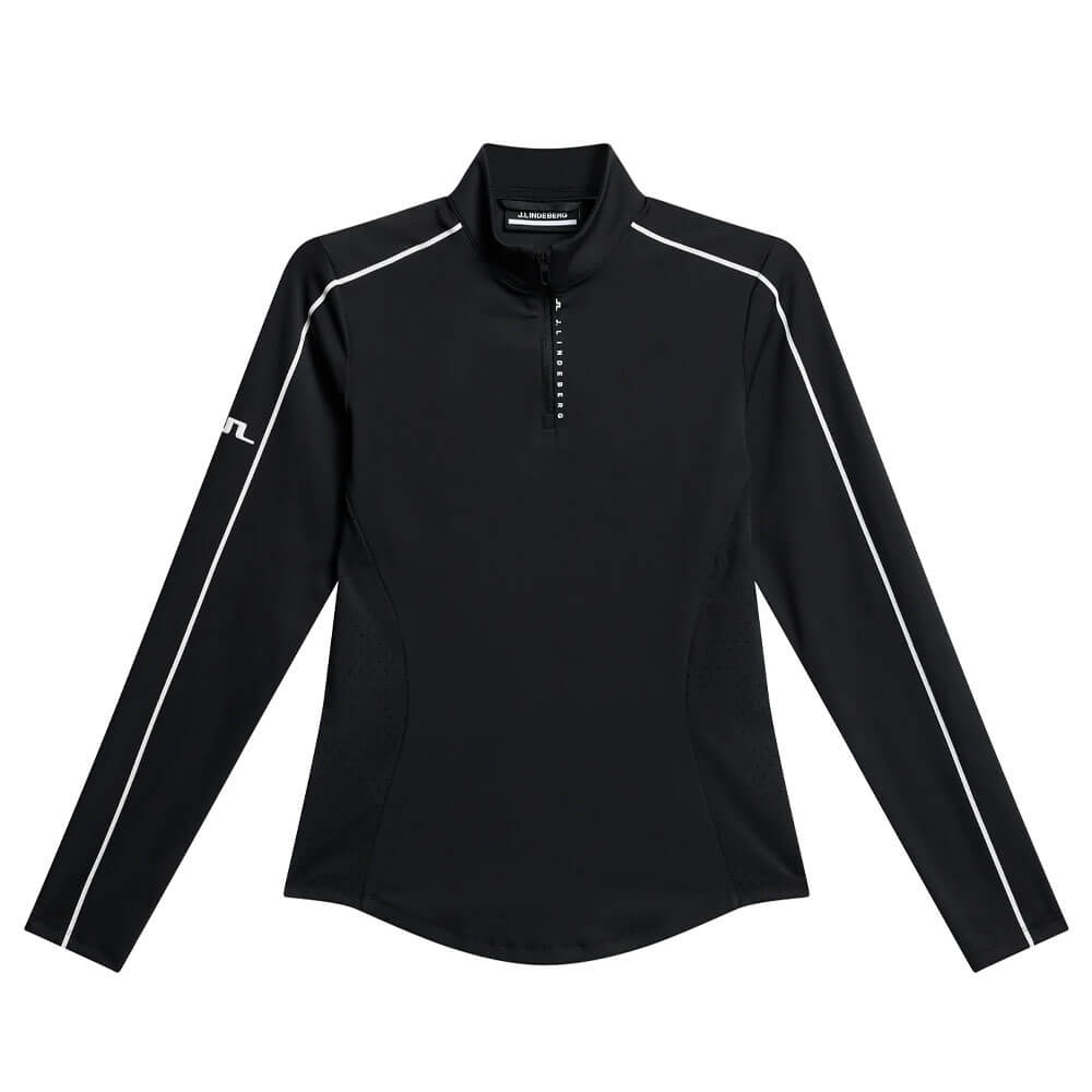 J.Lindeberg Adiola Quarter Zip Mid Layer Golf Pullover Black