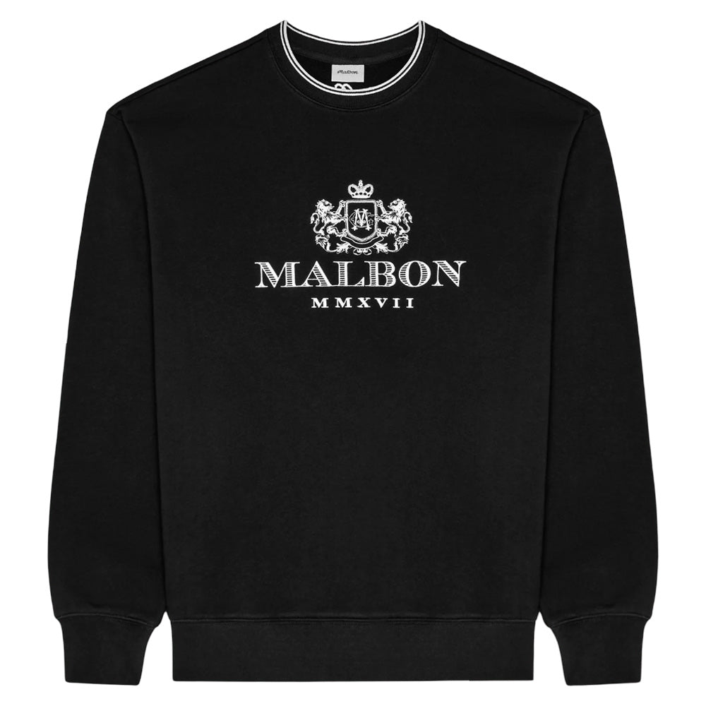 Malbon Monarch Crewneck Golf Sweatshirt Black - FW25 Men – Golfio