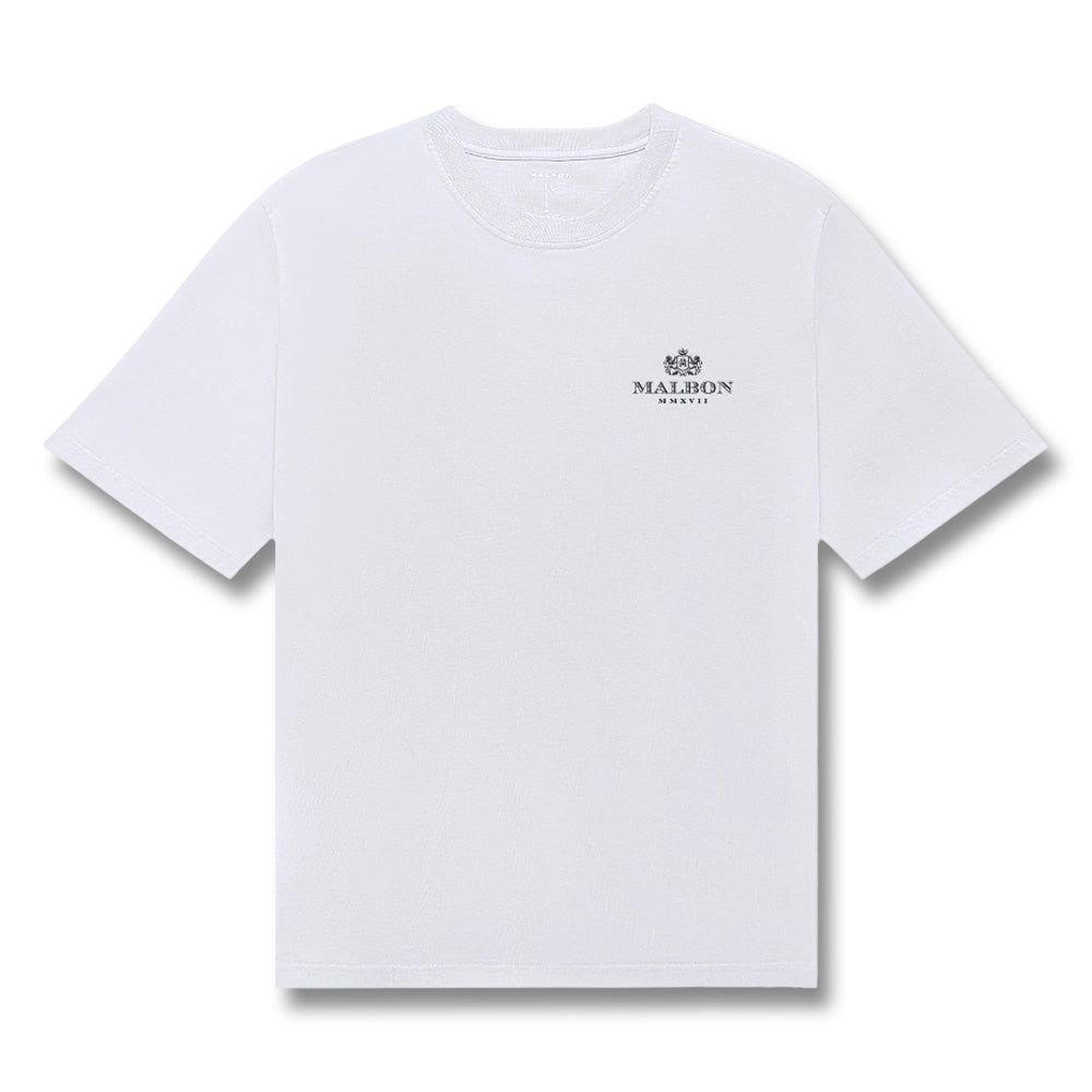 Malbon Bermuda Monarch Golf T-Shirt White - FW25 Men – Golfio