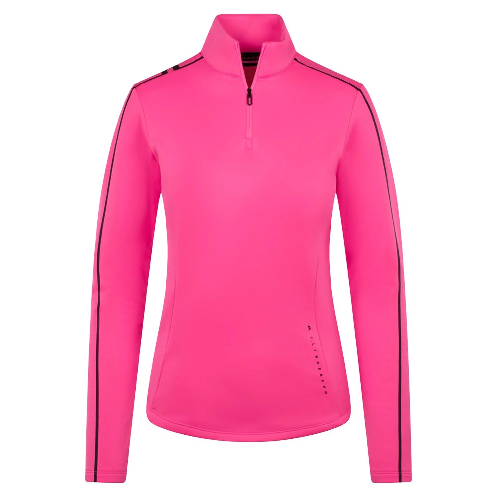 J.Lindeberg Nefe Quarter Zip Mid Layer Golf Pullover Eosine Pink