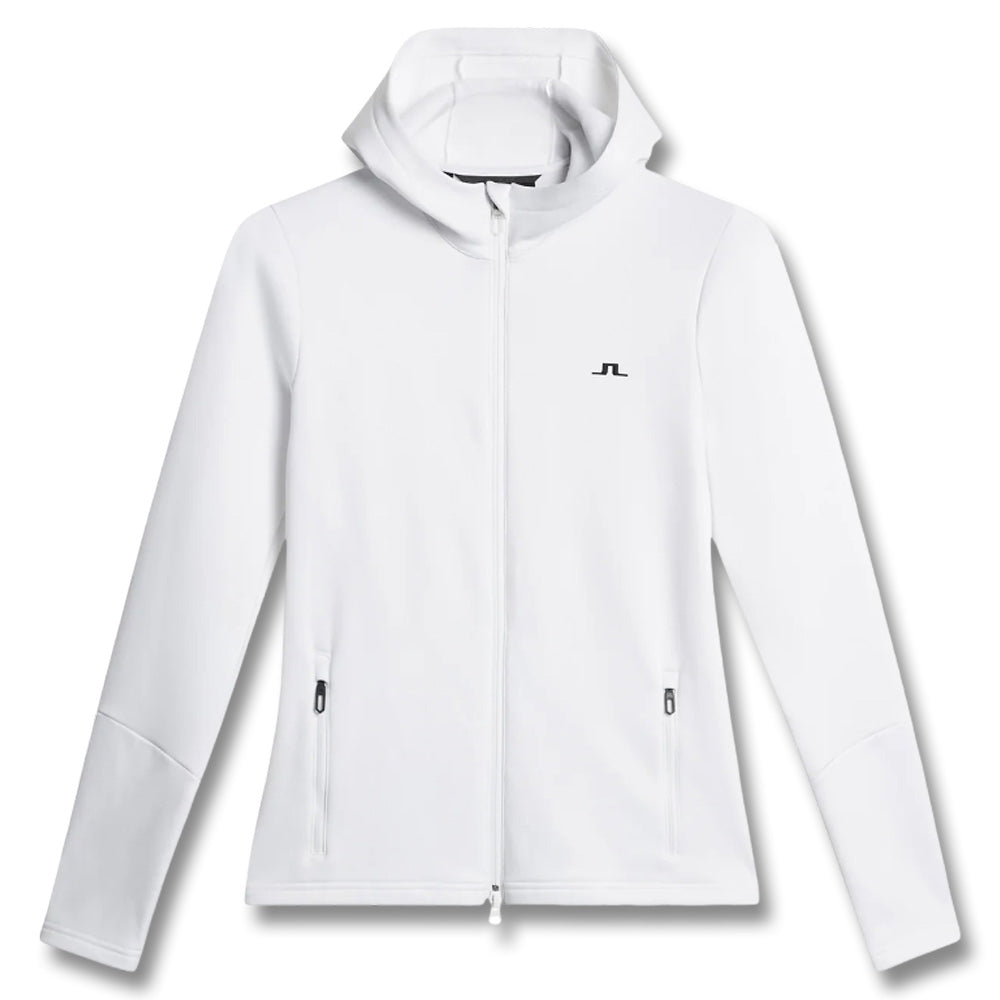 J.Lindeberg Aerialle Zip Hood Golf Jacket White - FW25 Women – Golfio