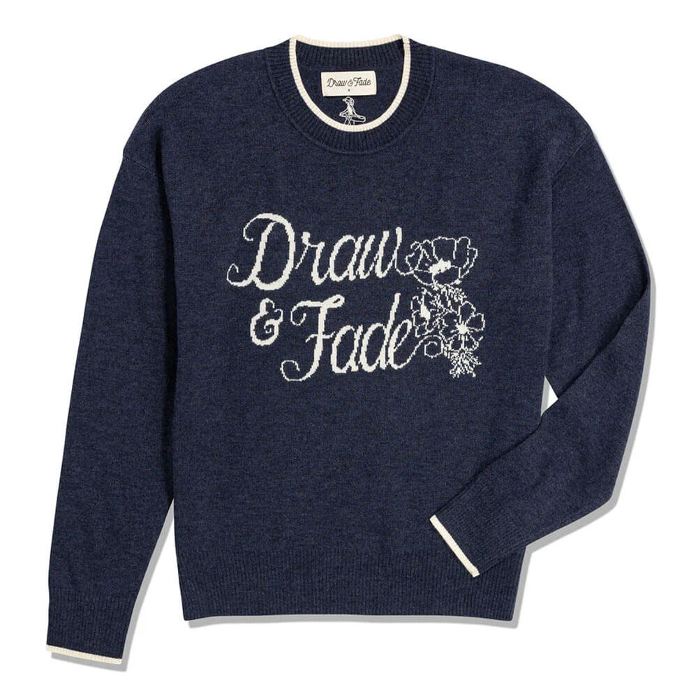 Draw & Fade Cameron Crewneck Golf Sweater Navy - FW25 Women – Golfio