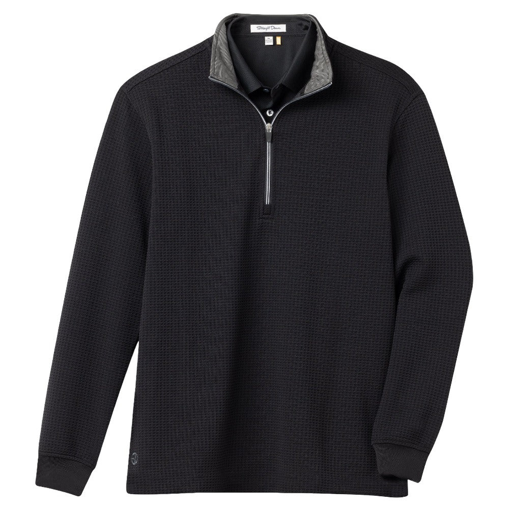 Straight Down Optic Quarter Zip Golf Pullover Black - SP25 Men