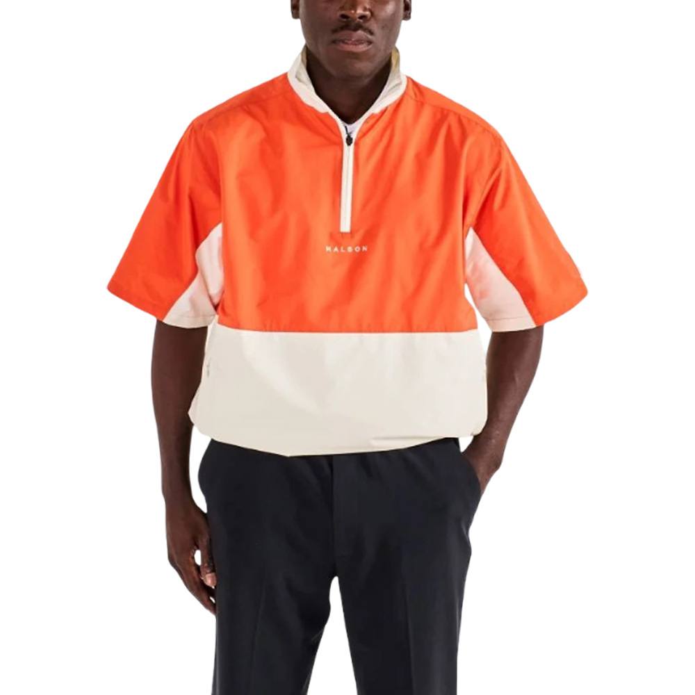 Malbon Evergreen Logo Golf Windshirt Flame/Cream - FW25 Men – Golfio