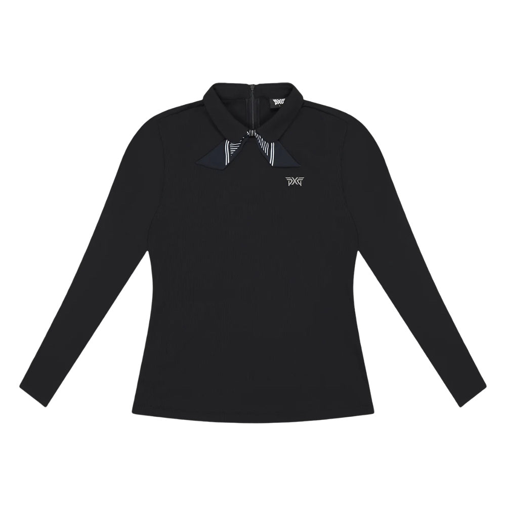 ＰＸＧゴルフレディースシャツ PXG Tie Neck Longsleeve Golf Polo Black - FW25 Women – Golfio