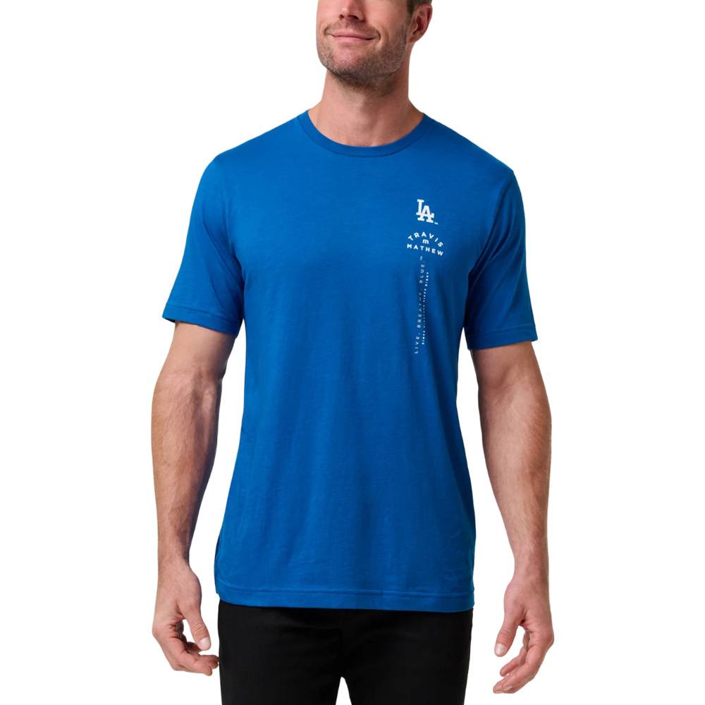 TravisMathew Los Angeles Dodgers Base Hit Bliss Golf T-Shirt