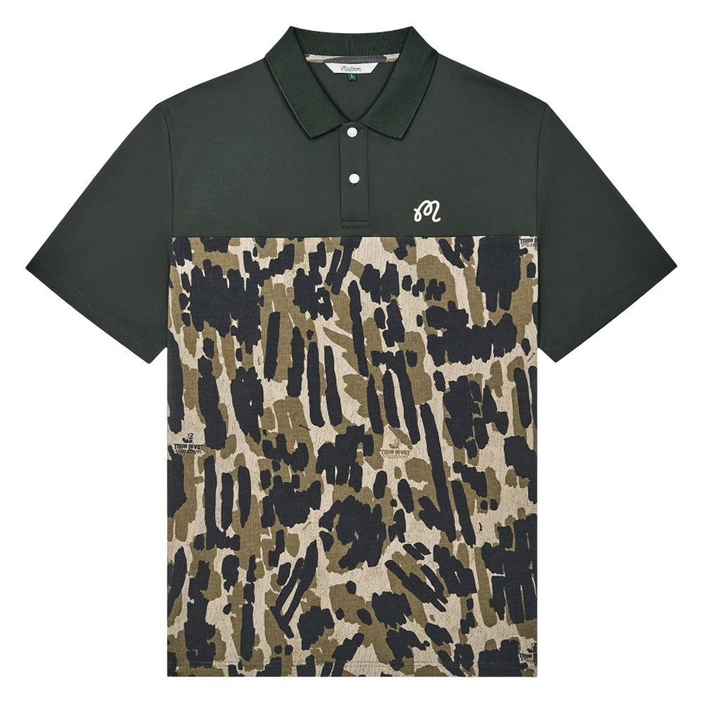 Malbon Tour Divot Camo Golf Polo Bark Camo - SS26 Men – Golfio