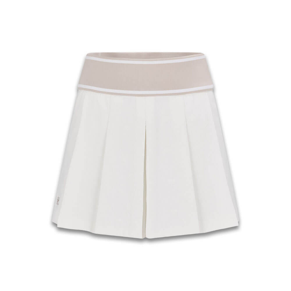 Fairliar Logo Jacquard Pleated Golf Skirt White - SS26 Women – Golfio