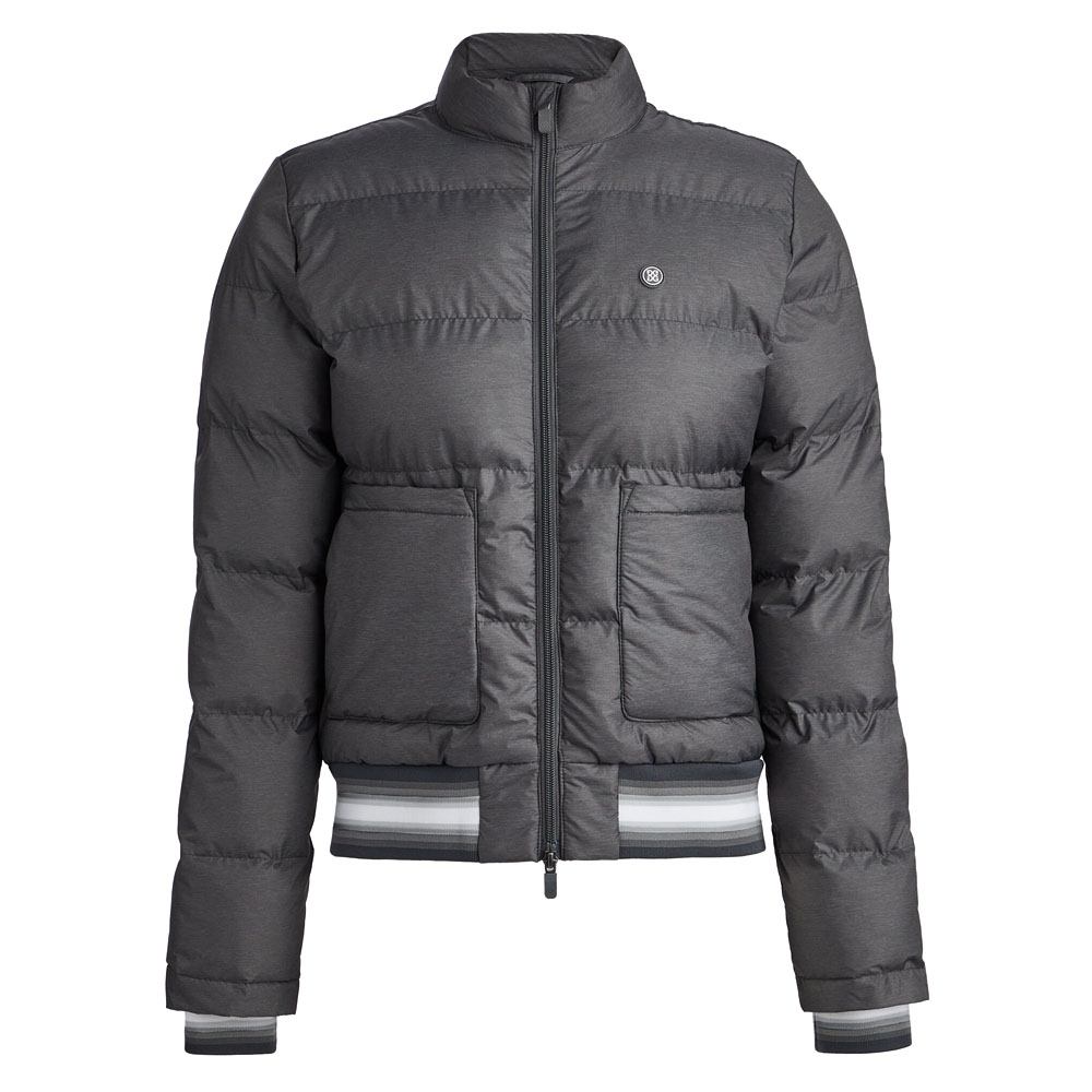 Gfore Coated Nylon Melange Puffer Golf Jacket Charcoal Heather
