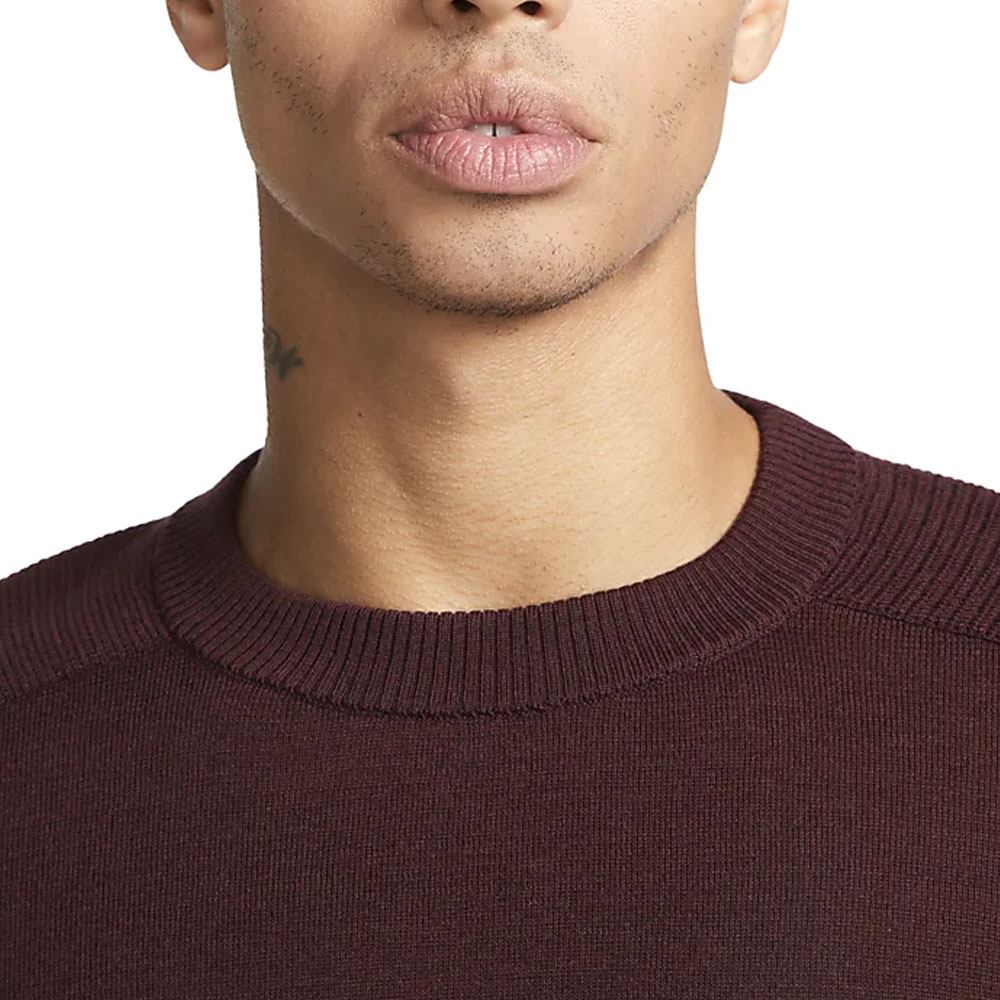 Nike Tiger Woods Knit Crew Golf Sweater Burgundy Crush/Black