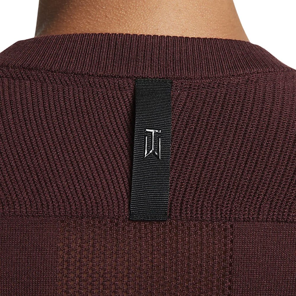 Nike Tiger Woods Knit Crew Golf Sweater Burgundy Crush/Black