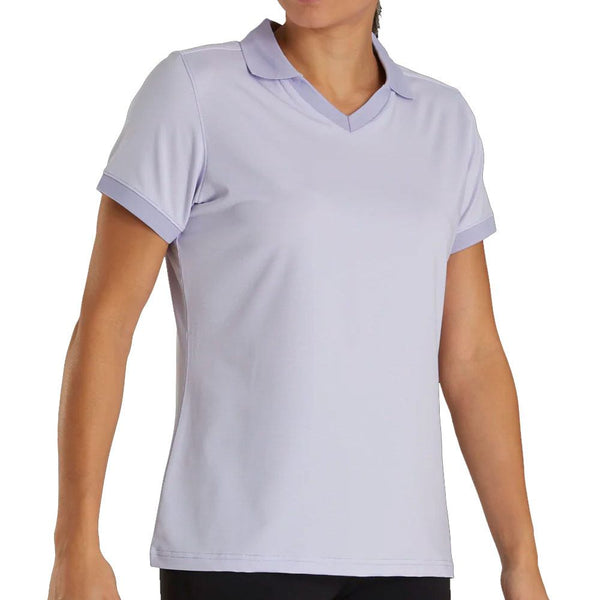 FootJoy End on End Open Collar Golf Polo Lavender - SS21 Women
