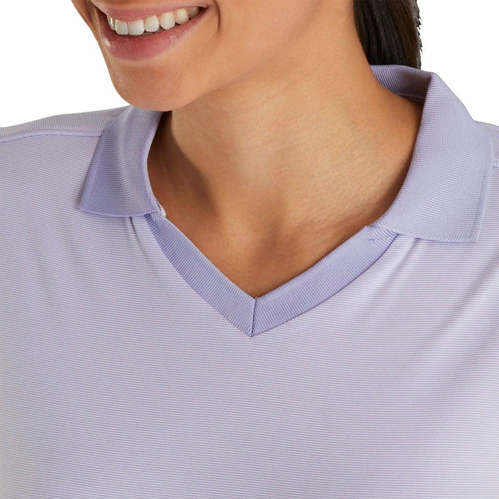 FootJoy End on End Open Collar Golf Polo Lavender - SS21 Women