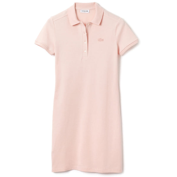 Lacoste Stretrch Cotton Pique Polo Golf Dress Light Pink - 21 Women