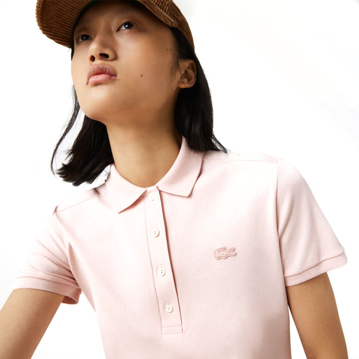Lacoste Stretrch Cotton Pique Polo Golf Dress Light Pink - 21 Women
