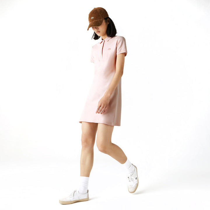Lacoste Stretrch Cotton Pique Polo Golf Dress Light Pink - 21 Women