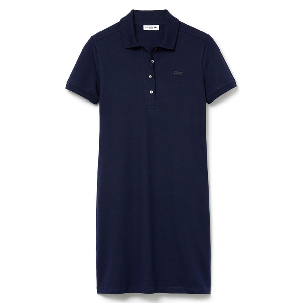 Lacoste Stretrch Cotton Pique Polo Golf Dress Navy Blue - 21 Women
