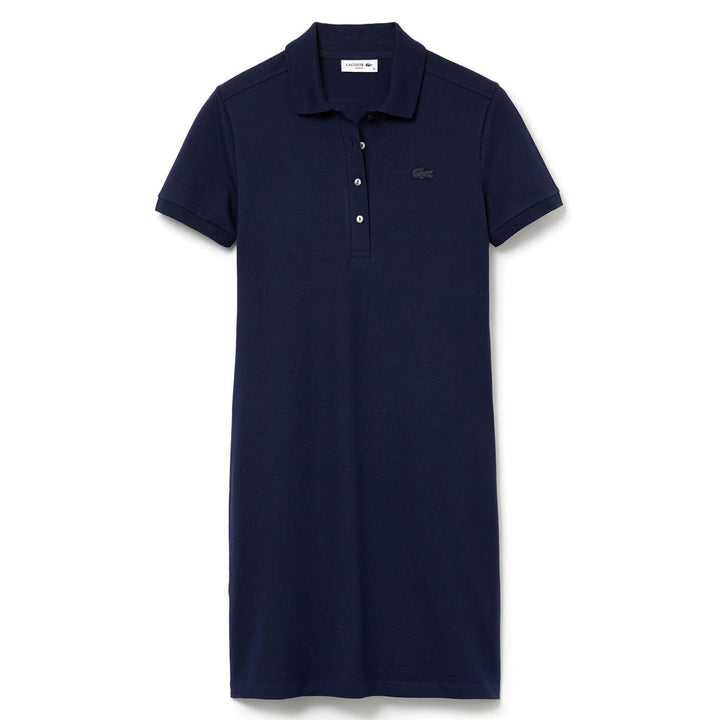 Lacoste Stretrch Cotton Pique Polo Golf Dress Navy Blue - 21 Women