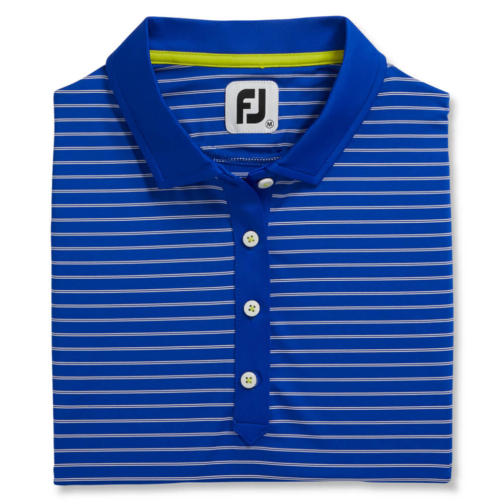 FootJoy Sleeveless Pinstripe Shirt Golf Polo Cobalt - SS21 Women