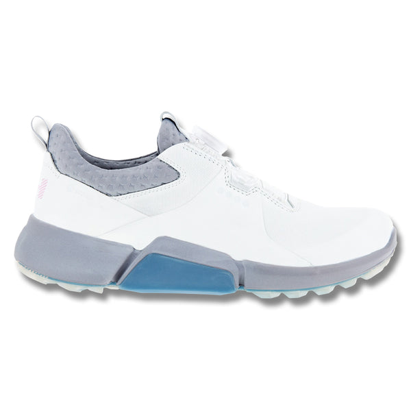 ECCO BIOM H4 BOA Spikeless Golf Shoes White/Silver Gray - 22 Women
