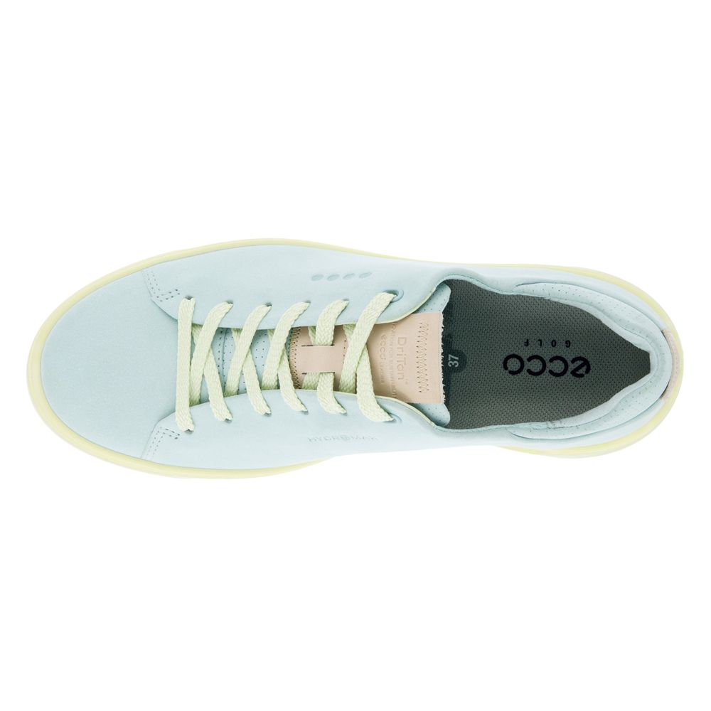 ECCO Tray Laced Spikeless Golf Shoes Eggshell Blue/Sherbet Moon - FW22 Women