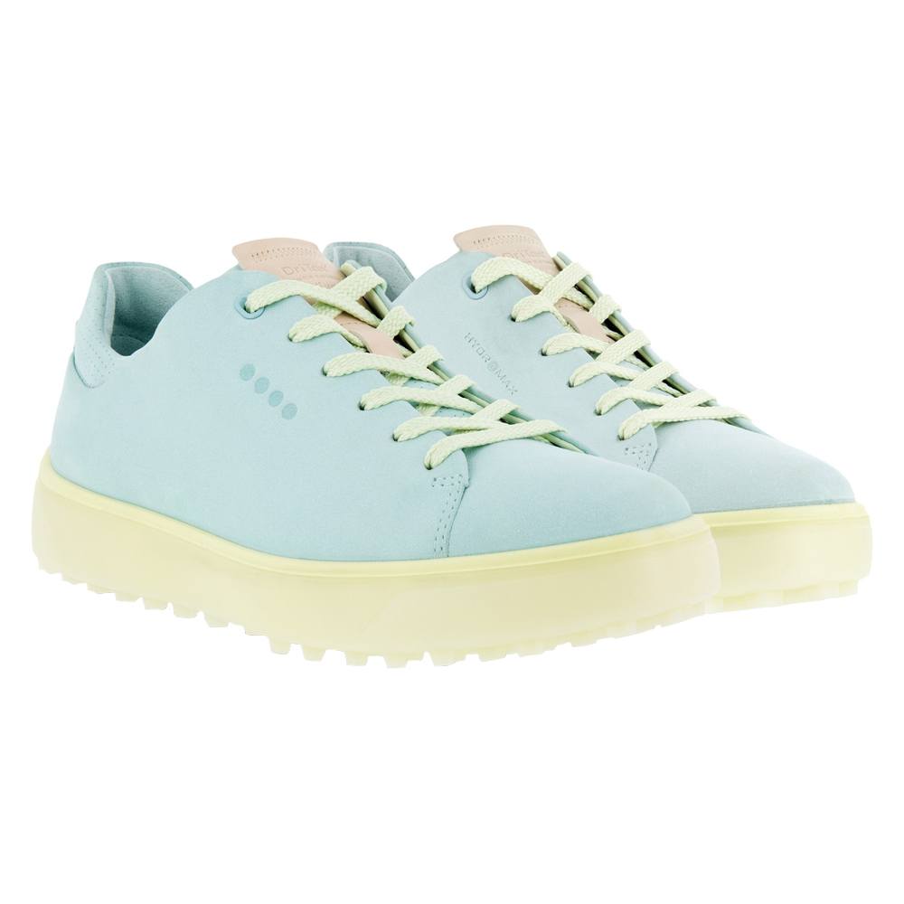 ECCO Tray Laced Spikeless Golf Shoes Eggshell Blue/Sherbet Moon - FW22 Women
