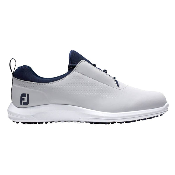 FootJoy FJ Leisure Spikeless Golf Shoes Previous Season Style Laced Light Gray/Navy White - 22 Women