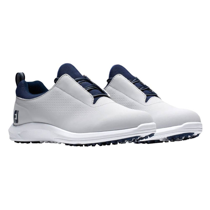 FootJoy FJ Leisure Spikeless Golf Shoes Previous Season Style Laced Light Gray/Navy White - 22 Women