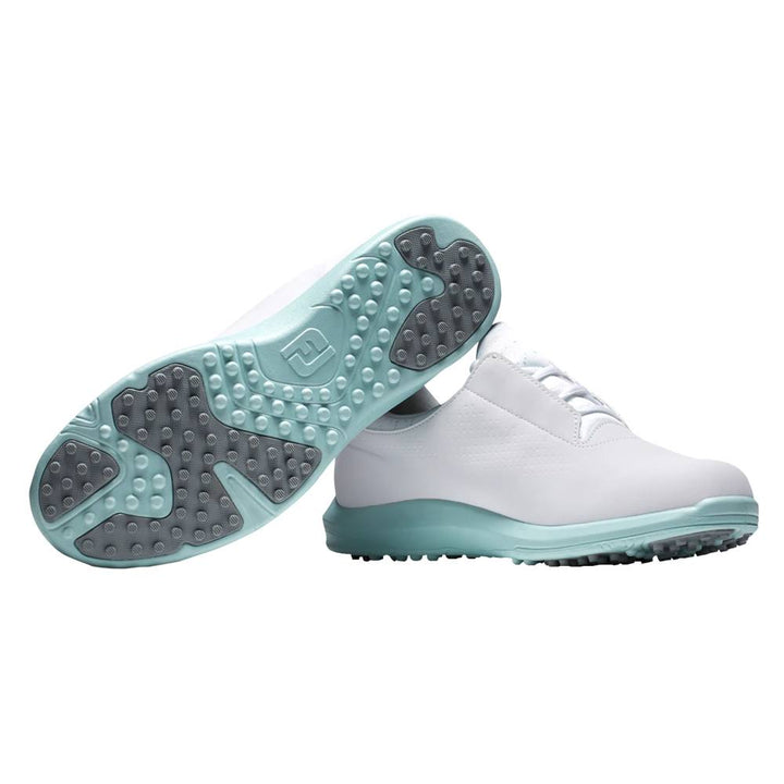 FootJoy FJ Leisure Spikeless Golf Shoes Previous Season Style Laced White/Mint/Mint - 22 Women