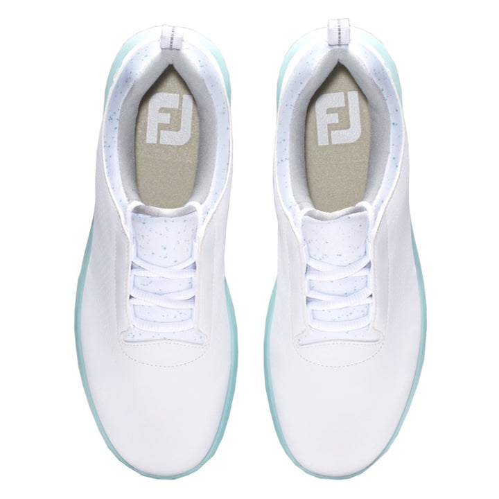 FootJoy FJ Leisure Spikeless Golf Shoes Previous Season Style Laced White/Mint/Mint - 22 Women
