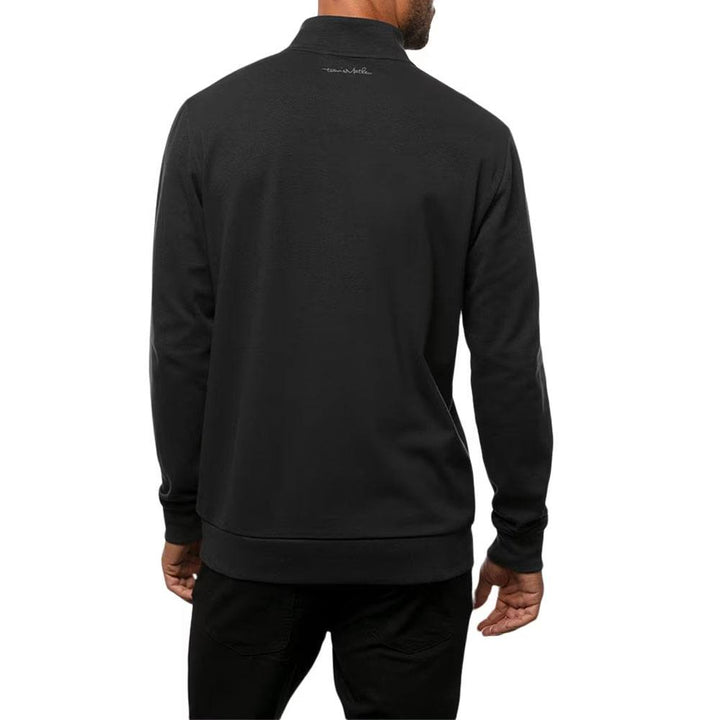 TravisMathew Cloud Quarter Zip 2.0 Golf Pullover Black - SS23 Men