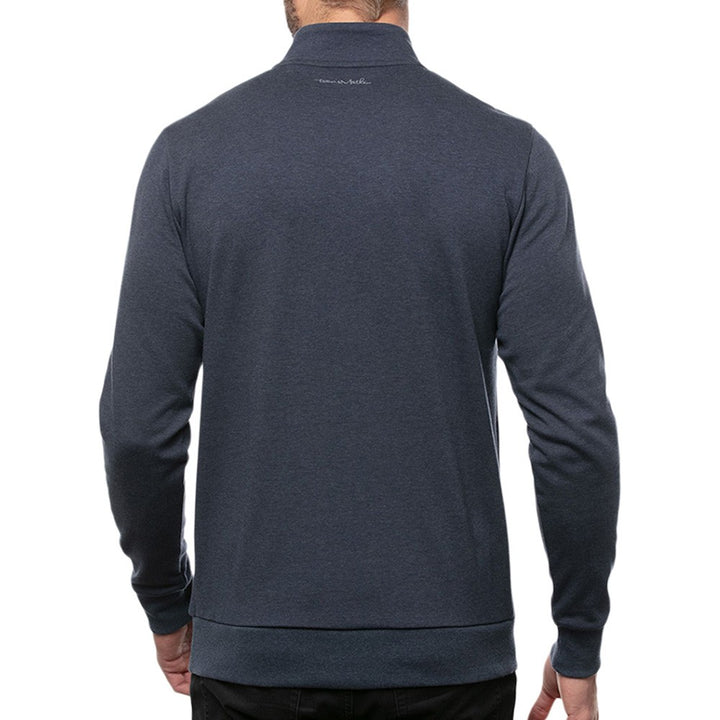TravisMathew Cloud Quarter Zip 2.0 Golf Pullover Heather Blue - SS23 Men