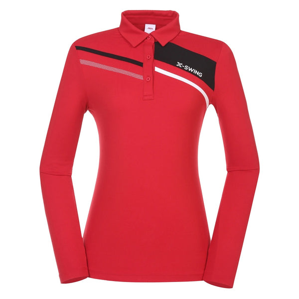 JDX America X-Swing Golf Polo Dark Red - FW21 Women