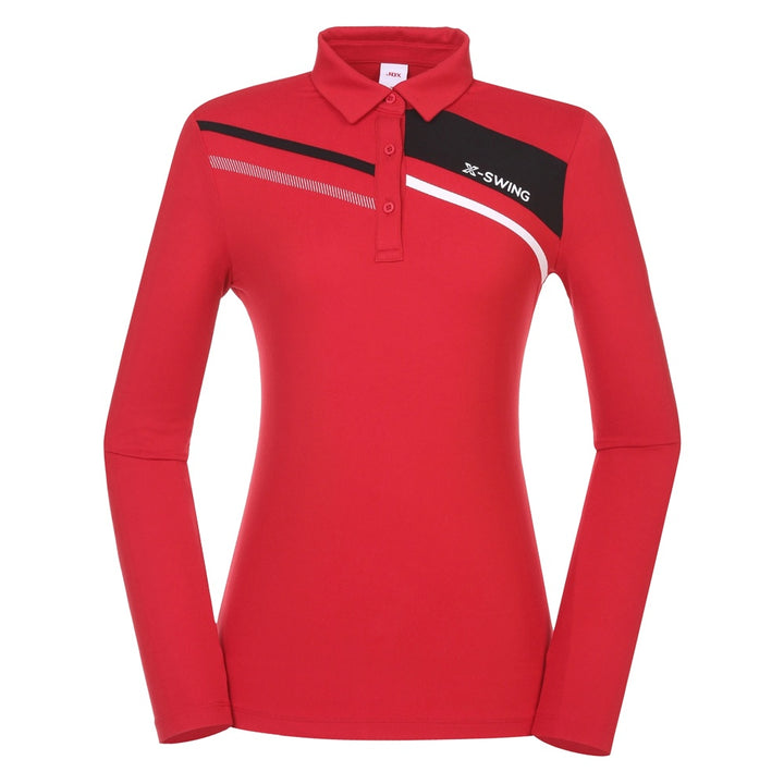 JDX America X-Swing Golf Polo Dark Red - FW21 Women